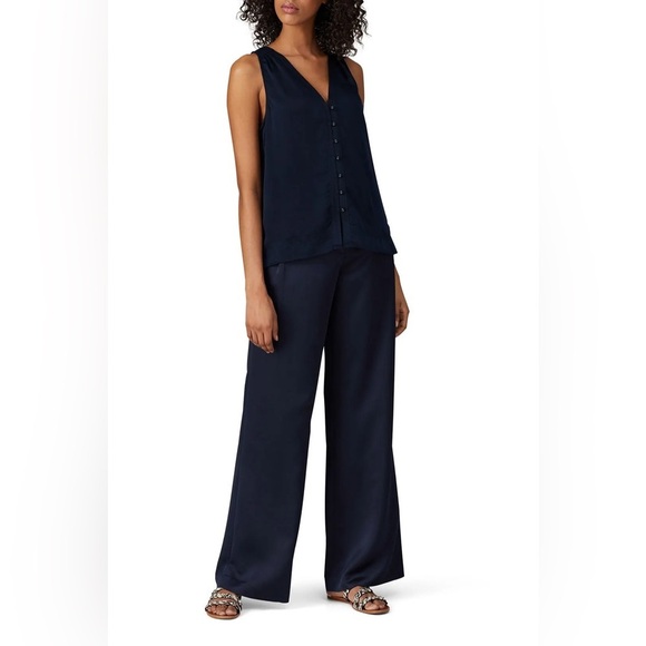 Joie Navy Sleeveless Buttoned Tank Top - Picture 2 of 12